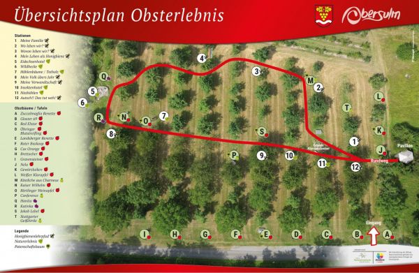 Übersichtstafel Obersulmer Obsterlebnis